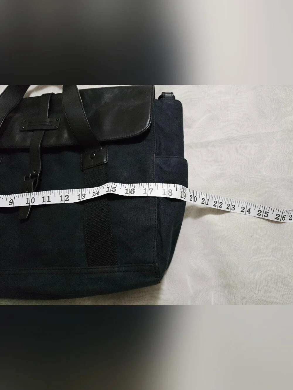 Jack Spade Black Canvas Leather Messenger Laptop Bag